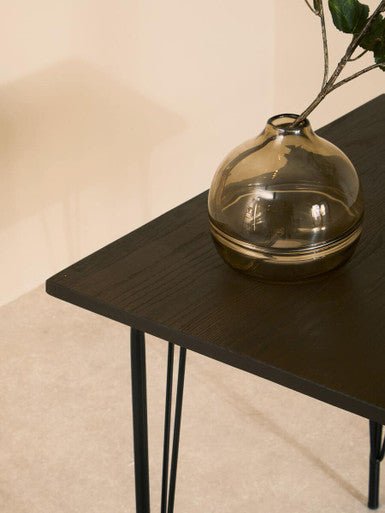 District Black Metal And Elm Wood Dining Table - Bargainia.com - 5018705385563