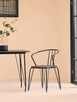 District Black Metal And Elm Wood Dining Table - Bargainia.com - 5018705385563