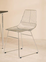 District Chrome Metal Wire Tapered Legs Chair - Bargainia.com - 5018705385662