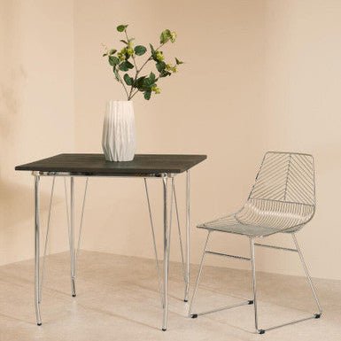 District Chrome Metal Wire Tapered Legs Chair - Bargainia.com - 5018705385662
