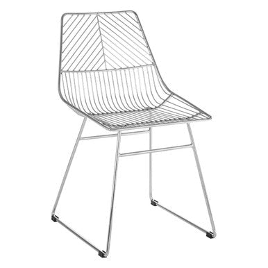 District Chrome Metal Wire Tapered Legs Chair - Bargainia.com - 5018705385662