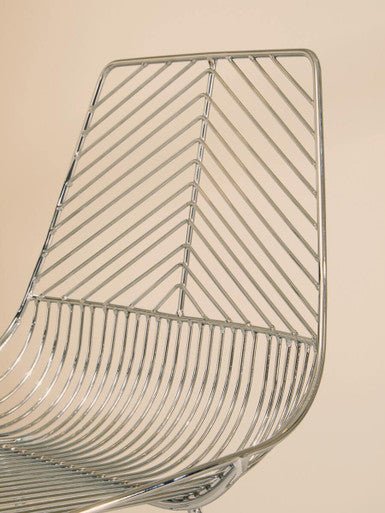 District Chrome Metal Wire Tapered Legs Chair - Bargainia.com - 5018705385662