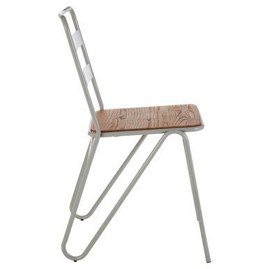 District Grey Metal And Elm Wood Chair - Bargainia.com - 5018705385815