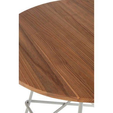 District Grey Metal And Elm Wood Round Dining Table - Bargainia.com - 5018705385884
