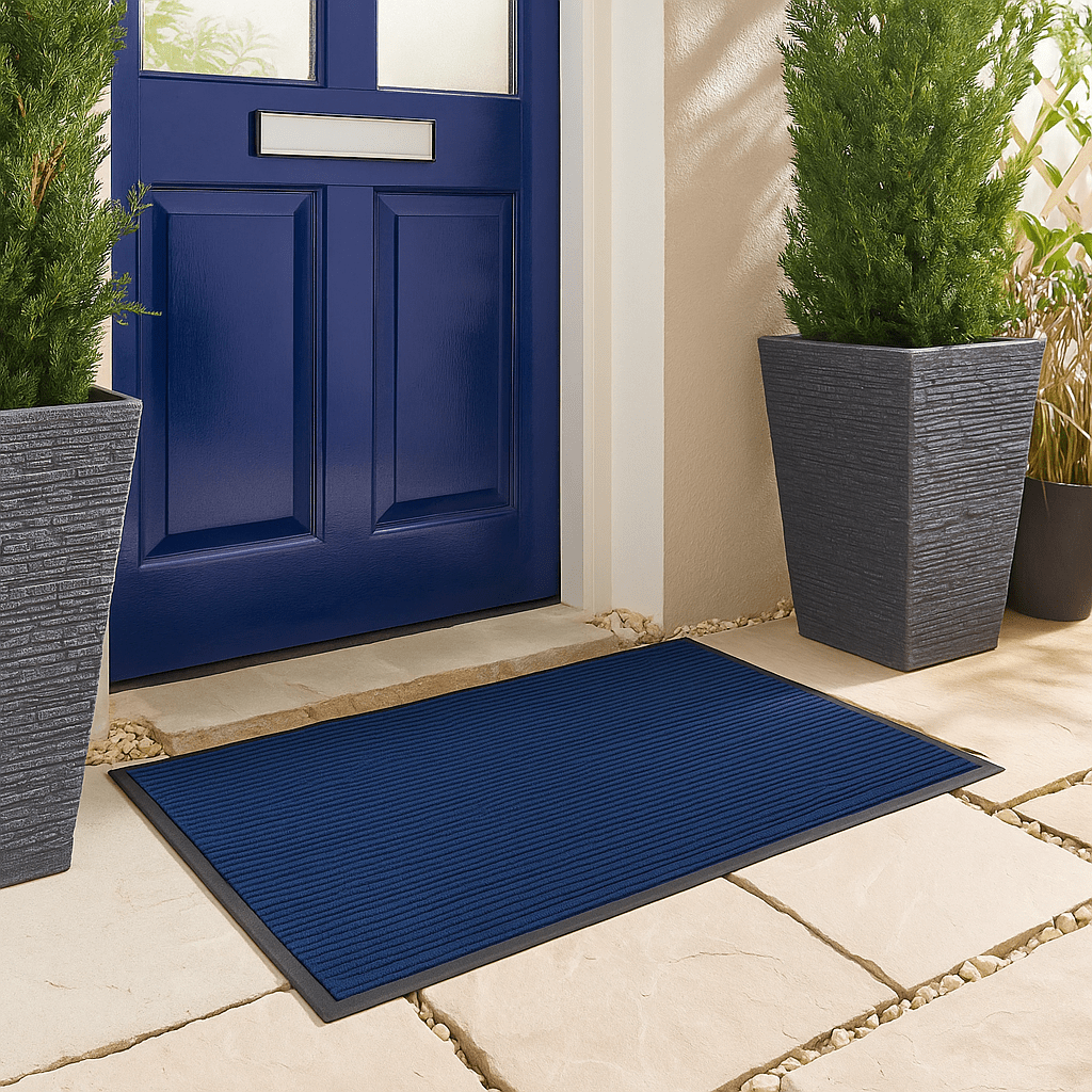Door Mat Blue Stripes - 90 x 120cm - Bargainia.com -  - DM-STRIPES-BL-90X120