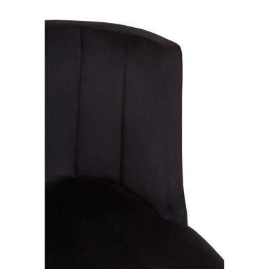 Doucet Black Velvet Dining Chair With Black Legs - Bargainia.com - 5018705957654
