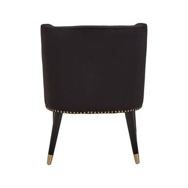 Doucet Black Velvet Dining Chair With Black Legs - Bargainia.com - 5018705957654