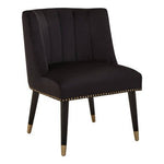 Doucet Black Velvet Dining Chair With Black Legs - Bargainia.com - 5018705957654