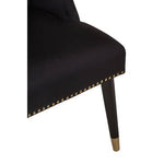 Doucet Black Velvet Dining Chair With Black Legs - Bargainia.com - 5018705957654