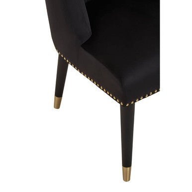 Doucet Black Velvet Dining Chair With Black Legs - Bargainia.com - 5018705957654