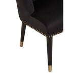 Doucet Black Velvet Dining Chair With Black Legs - Bargainia.com - 5018705957654