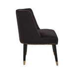 Doucet Black Velvet Dining Chair With Black Legs - Bargainia.com - 5018705957654