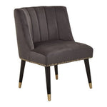 Doucet Grey Velvet Dining Chair With Black Legs - Bargainia.com - 5018705957609