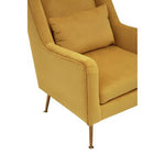 Doucet Yellow Velvet Chair With Gold Finish Legs - Bargainia.com - 5018705957562