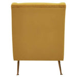 Doucet Yellow Velvet Chair With Gold Finish Legs - Bargainia.com - 5018705957562