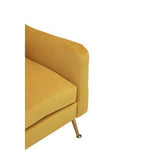 Doucet Yellow Velvet Chair With Gold Finish Legs - Bargainia.com - 5018705957562