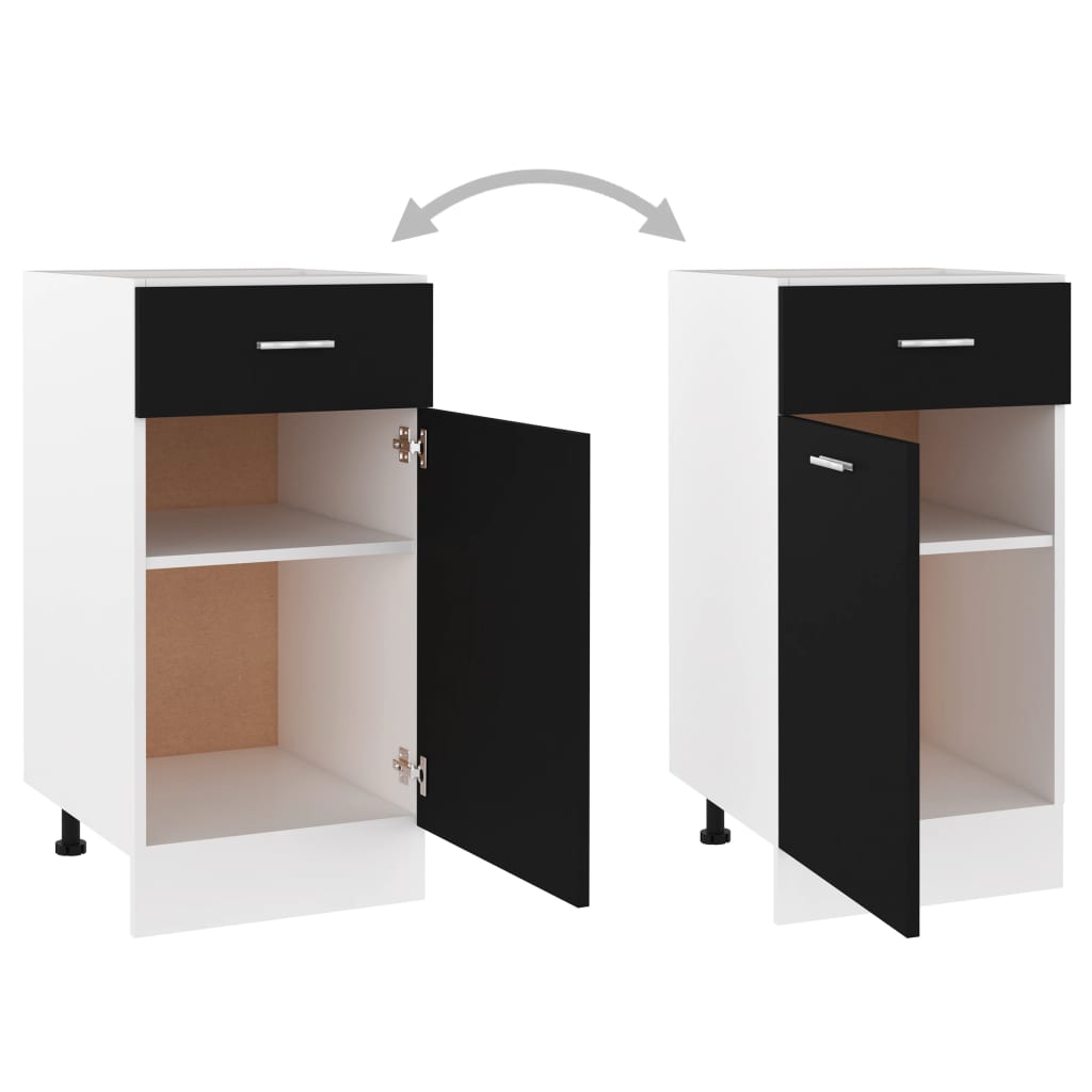 Drawer Bottom Cabinet Black 40x46x81.5 cm Engineered Wood - Bargainia.com - 8720286132005 - 801213
