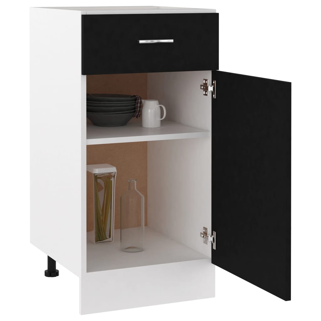 Drawer Bottom Cabinet Black 40x46x81.5 cm Engineered Wood - Bargainia.com - 8720286132005 - 801213