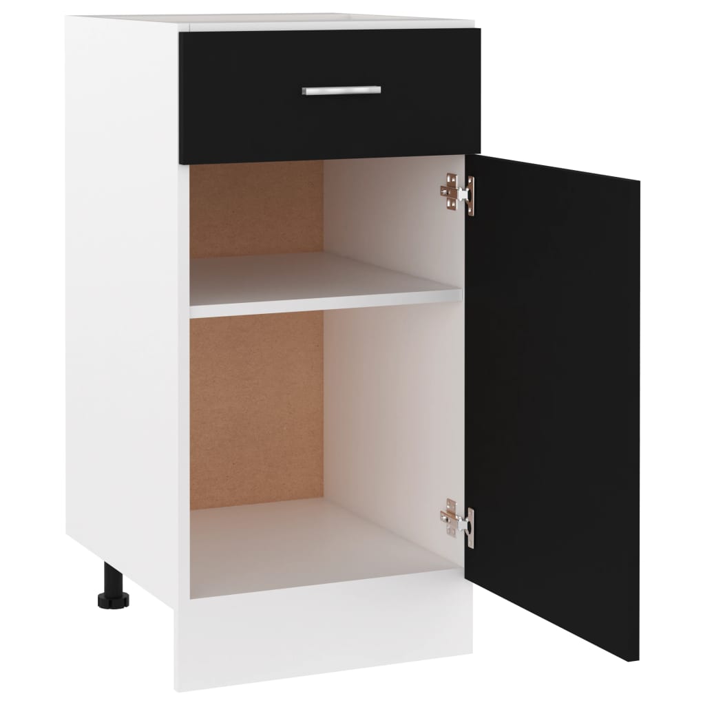 Drawer Bottom Cabinet Black 40x46x81.5 cm Engineered Wood - Bargainia.com - 8720286132005 - 801213