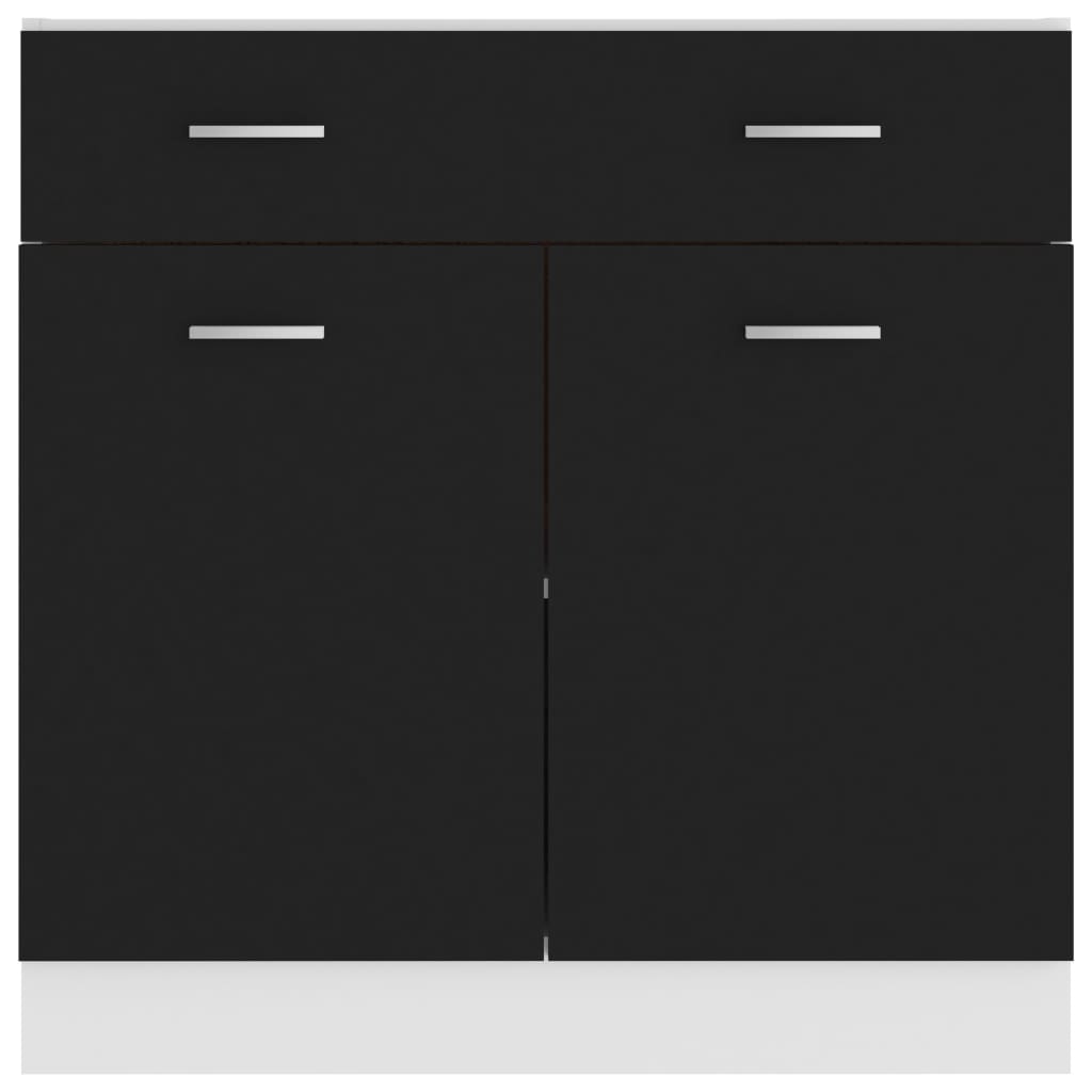 Drawer Bottom Cabinet Black 80x46x81.5 cm Engineered Wood - Bargainia.com - 8720286132241 - 801237