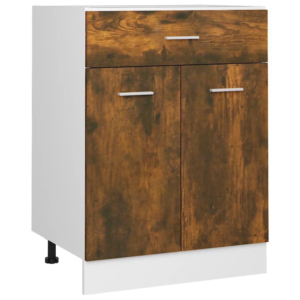 Drawer Bottom Cabinet Lyon Smoked Oak 60x46x81.5 cm Engineered Wood - Bargainia.com - 