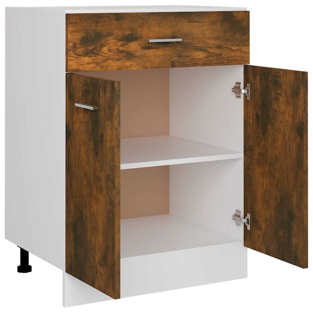 Drawer Bottom Cabinet Lyon Smoked Oak 60x46x81.5 cm Engineered Wood - Bargainia.com - 