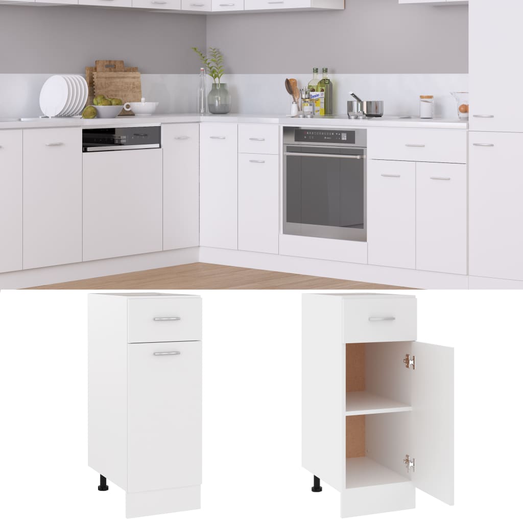 Drawer Bottom Cabinet Lyon White 30x46x81.5 cm Engineered Wood - Bargainia.com - 8720286131916 - 801204