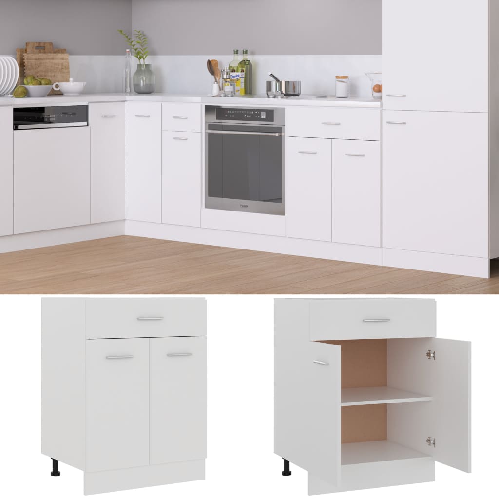 Drawer Bottom Cabinet White 60x46x81.5 cm Engineered Wood - Bargainia.com - 8720286132159 - 801228
