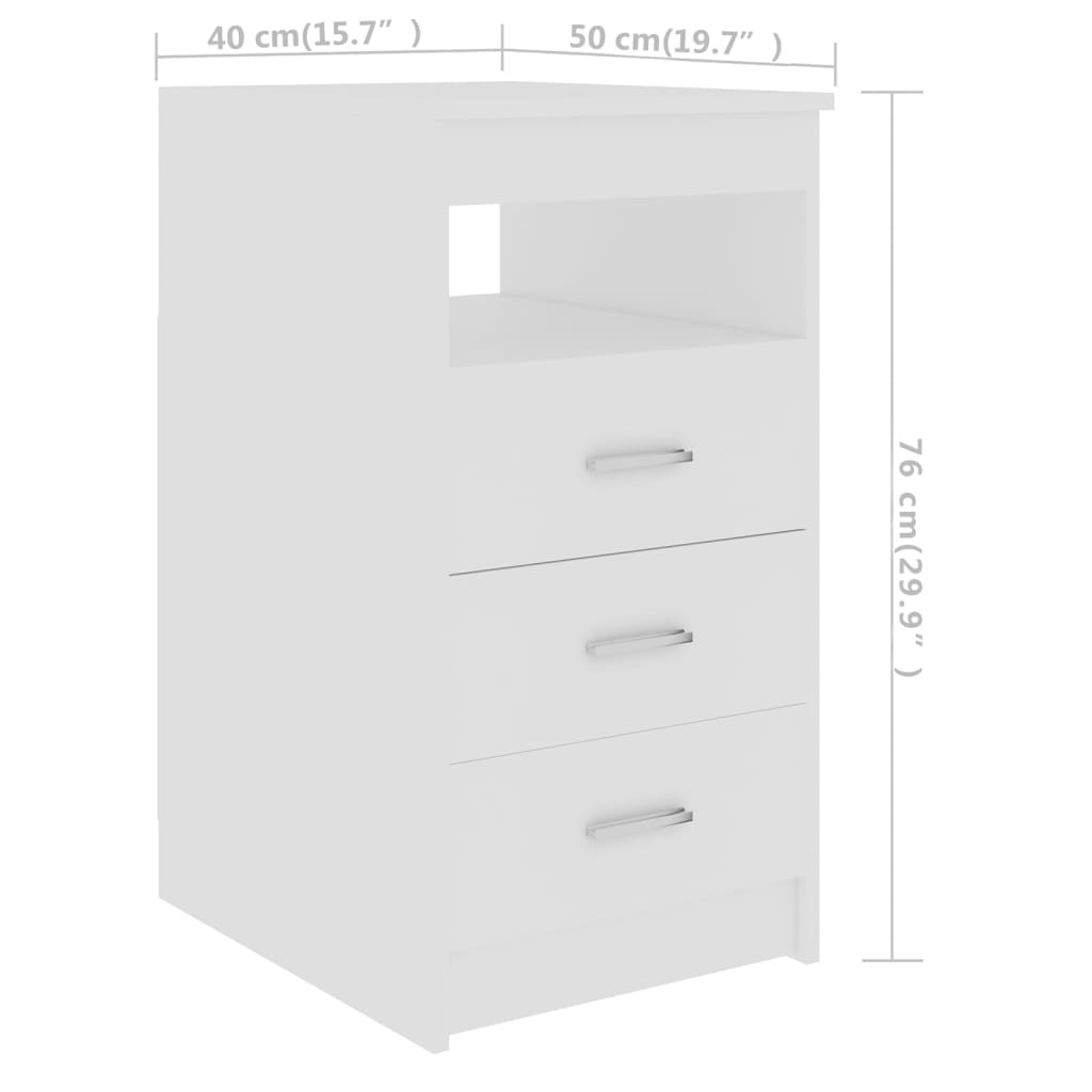 Drawer Cabinet White 40x50x76 cm Engineered Wood - Bargainia.com - 8719883915074 - 801805