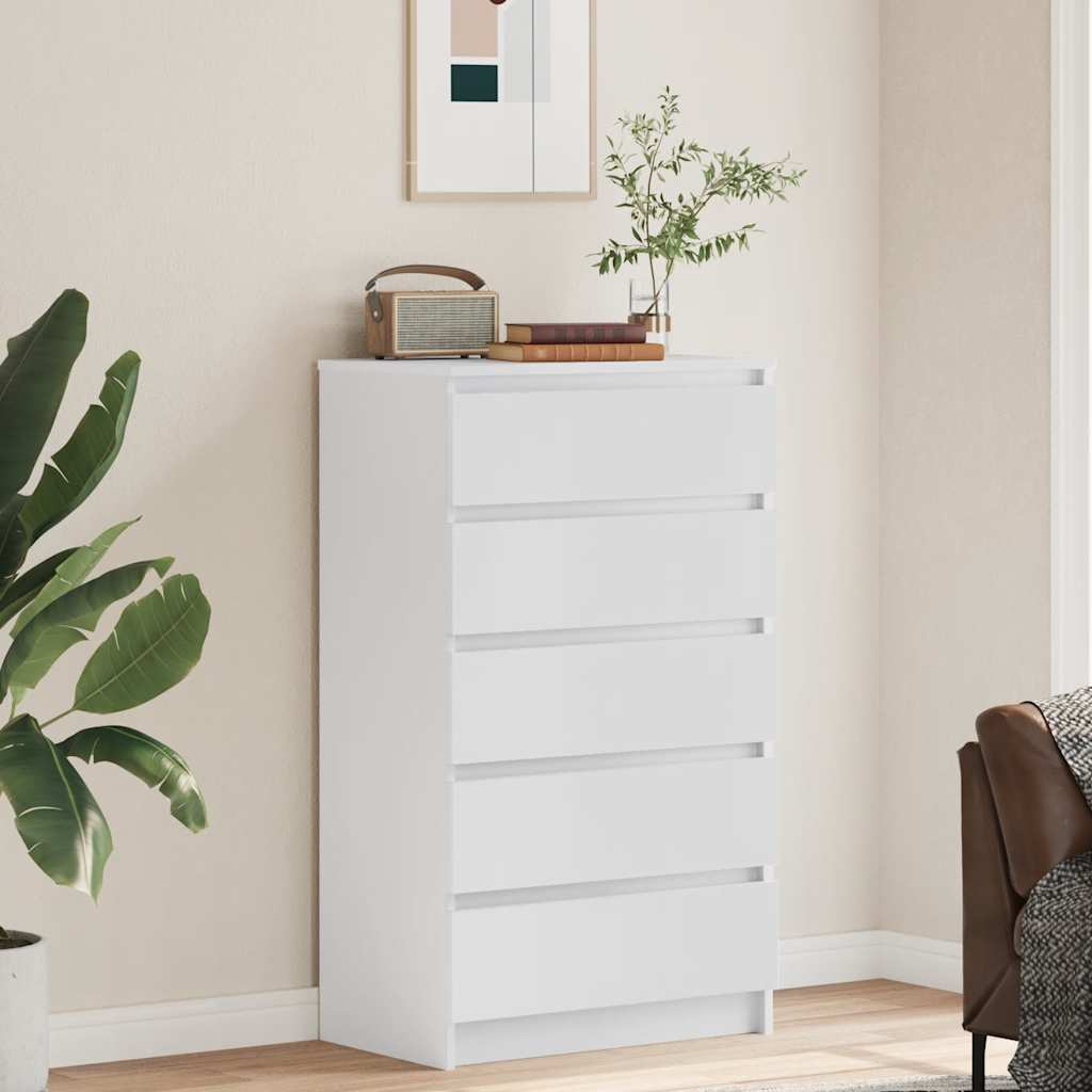 Drawer Cabinet White 60x36x103 cm Engineered Wood - Bargainia.com - 8720845679231 - 823016