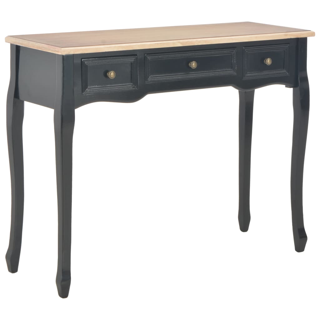 Dressing Console Table with 3 Drawers Black - Bargainia.com - 