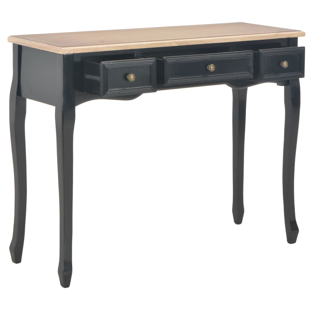 Dressing Console Table with 3 Drawers Black - Bargainia.com - 