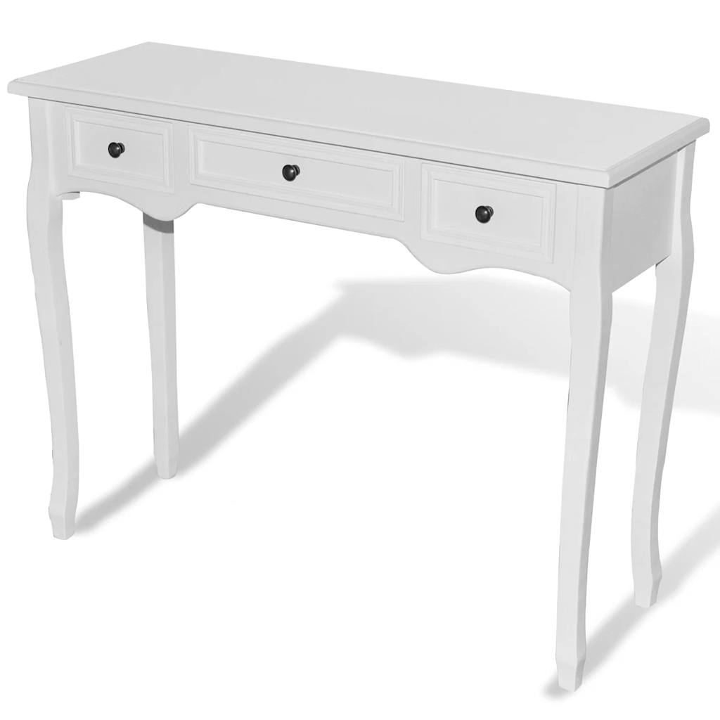 Dressing Console Table with Three Drawers White - Bargainia.com - 