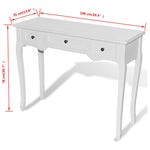 Dressing Console Table with Three Drawers White - Bargainia.com - 