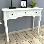Dressing Console Table with Three Drawers White - Bargainia.com - 