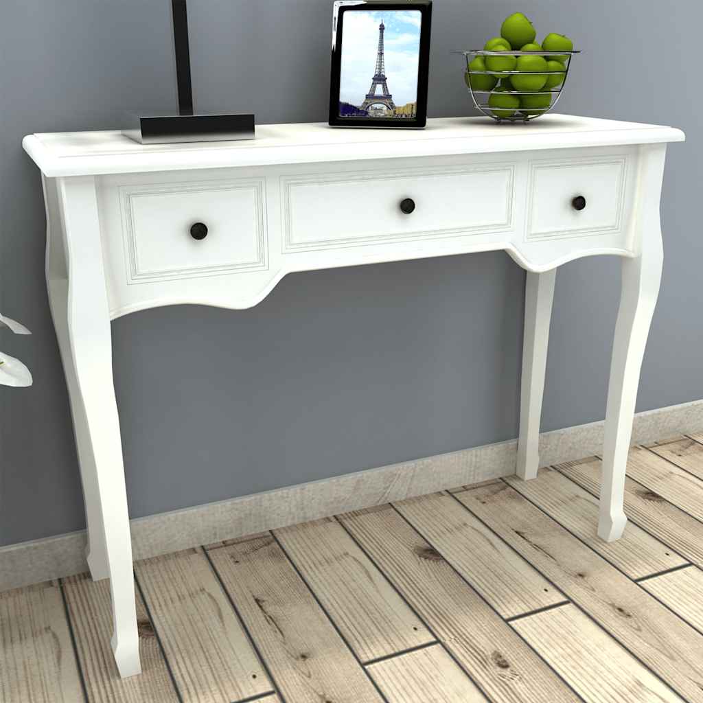 Dressing Console Table with Three Drawers White - Bargainia.com - 