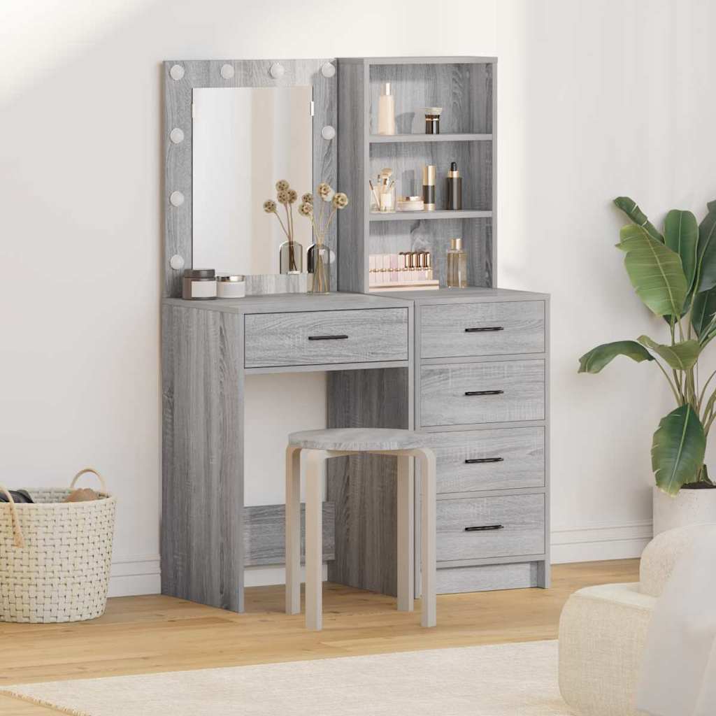Dressing Table 2 pcs Grey 50 x 41 x 135 cm Engineered wood - Bargainia.com - 