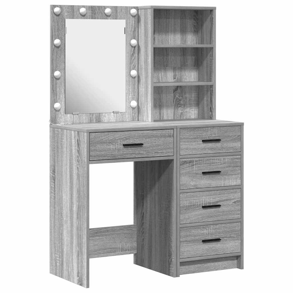 Dressing Table 2 pcs Grey 50 x 41 x 135 cm Engineered wood - Bargainia.com - 
