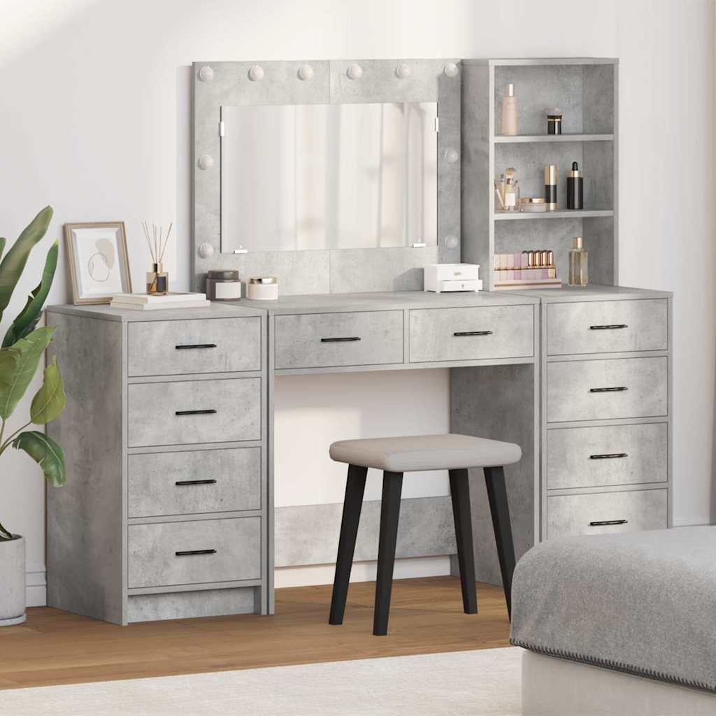Dressing Table 3 pcs Grey 40 x 41 x 135 cm Engineered wood - Bargainia.com - 8721158864598 - 3334212