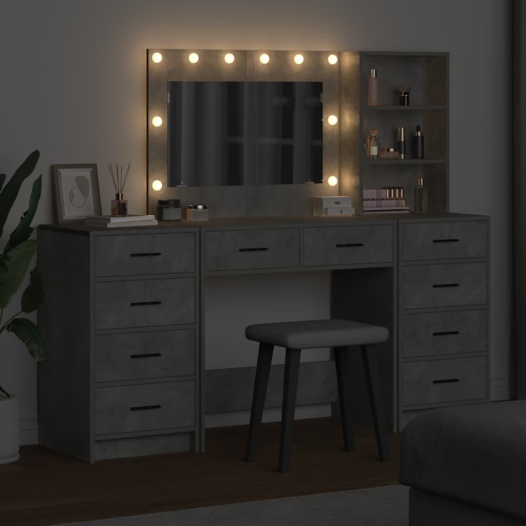 Dressing Table 3 pcs Grey 40 x 41 x 135 cm Engineered wood - Bargainia.com - 8721158864598 - 3334212