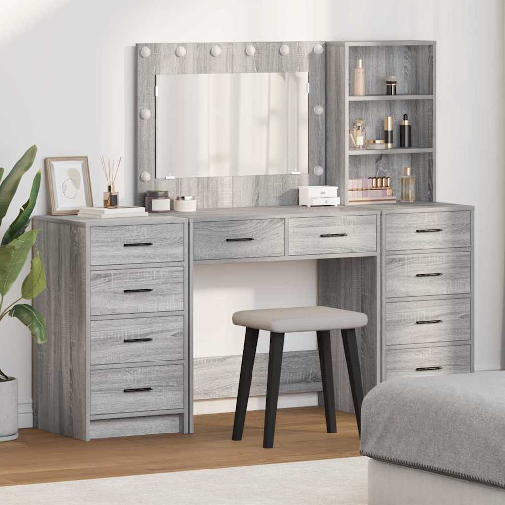 Dressing Table 3 pcs Grey 40 x 41 x 135 cm Engineered wood - Bargainia.com - 
