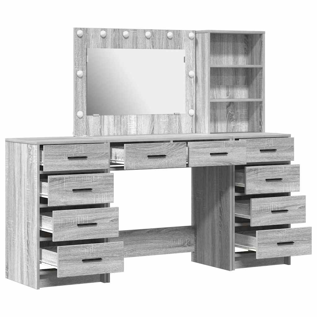 Dressing Table 3 pcs Grey 40 x 41 x 135 cm Engineered wood - Bargainia.com - 
