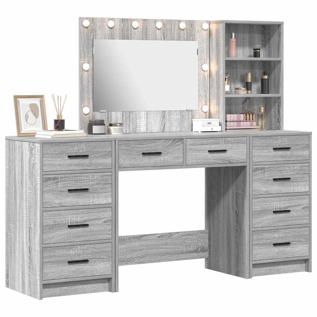 Dressing Table 3 pcs Grey 40 x 41 x 135 cm Engineered wood - Bargainia.com - 