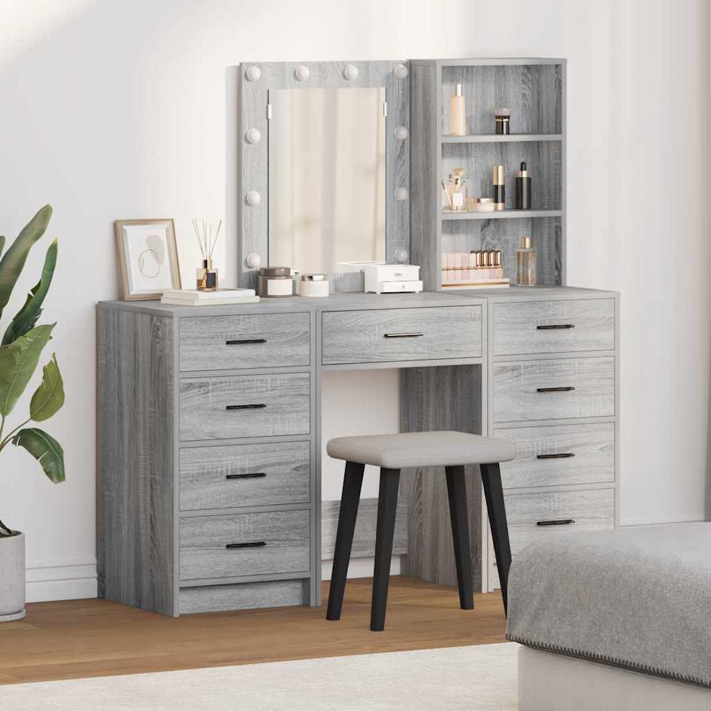 Dressing Table 3 pcs Grey 40 x 41 x 135 cm Engineered wood - Bargainia.com - 8721158864703 - 3334223