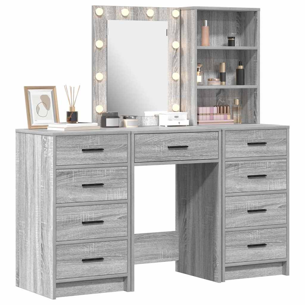 Dressing Table 3 pcs Grey 40 x 41 x 135 cm Engineered wood - Bargainia.com - 8721158864703 - 3334223