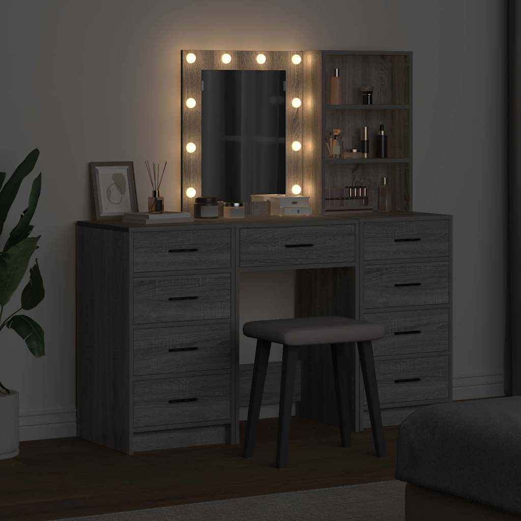 Dressing Table 3 pcs Grey 40 x 41 x 135 cm Engineered wood - Bargainia.com - 