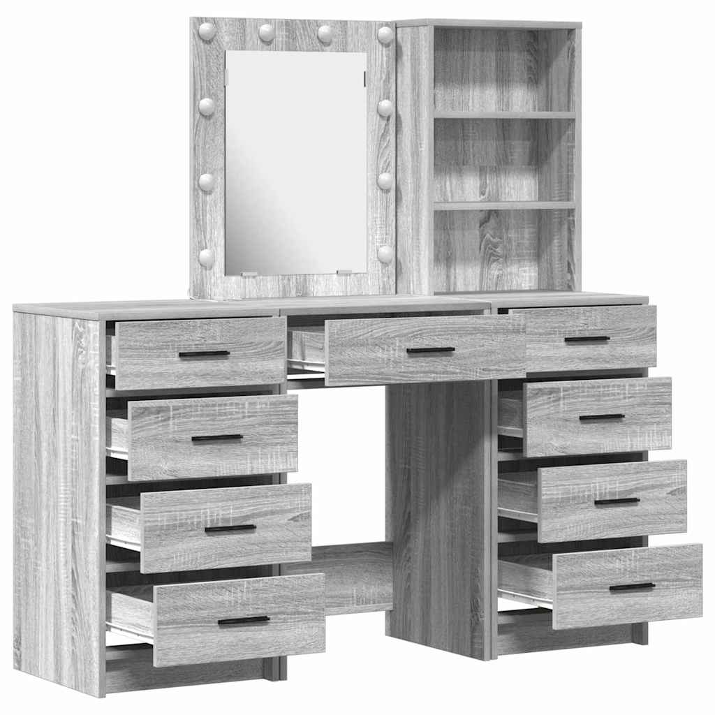 Dressing Table 3 pcs Grey 40 x 41 x 135 cm Engineered wood - Bargainia.com - 8721158864703 - 3334223