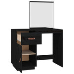 Dressing Table Black 95x50x134 cm Solid Wood Pine - Bargainia.com - 