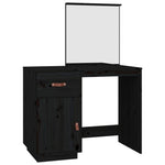 Dressing Table Black 95x50x134 cm Solid Wood Pine - Bargainia.com - 
