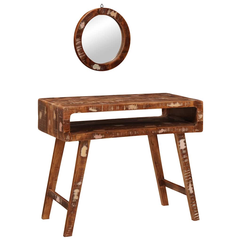 Dressing Table Brown 90 x 76 x 45 cm Solid reclaim wood - Bargainia.com - 